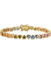 Kylie Harper - Bezel-Set Multi Color Heart Tennis Bracelet - Lyst