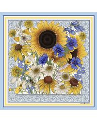 Emily Carter - The Sunflower Bouquet Silk Scarf - Lyst