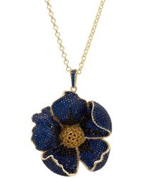 LÁTELITA London - Poppy Pendant Necklace Gold Sapphire Blue Cz - Lyst