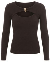 Monlicia - Detail Cutout Long Sleeve Stretch Mila Top - Lyst