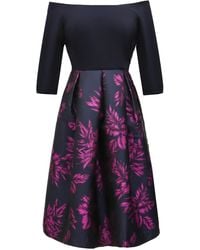 Smart and Joy - Bi-Material Dress With Floral Brocade - Lyst