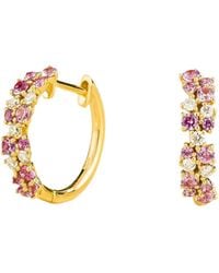 Juvetti - Starry Huggie Earrings Set With Sapphire & Diamonds - Lyst