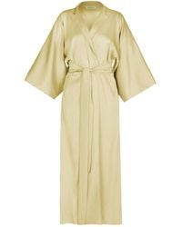 Avenue 8 - Silk Maxi Collar Robe - Lyst