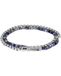 Tateossian - Thompson Lucky Clover Double Wrap Bracelet With Sodalite - Lyst