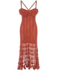 Andreeva - Chrysanthemum Terracotta Handmade Crochet Dress - Lyst