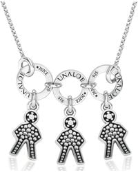 Unaloe - Sterling Necklace With Three Baby Star Charms – Pavé Child Silhouette Pendants, Jewellery For - Lyst