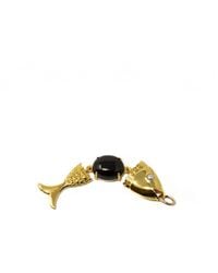 NASI SILVER - Swimming Fish Neshama Pendant- Onyx & Freshwater Pearl - Lyst