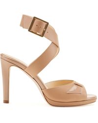 Elizee - Neutrals Fiorella Dark Caramel Leather High Heel Sandal - Lyst