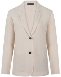 Paul James Knitwear - Neutrals Midweight Cotton Tara Relaxed Fit Knitted Blazer - Lyst