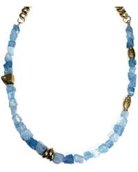 Rachel Nathan - Raw Santa Maria Aquamarine & Indian Brass Necklace - Lyst