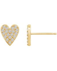 Diamonbliss - Marilyn Monroe Pave Heart Stud Earrings - Lyst