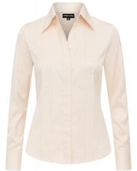 Madison / Savile - Ivory Regent Pleated Satin French Cuff - Lyst
