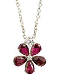 Juvetti - Florea Necklace Ruby Sapphire & Diamond - Lyst