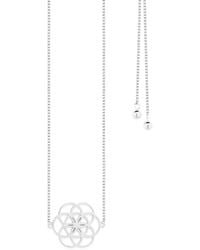 Seven Saints - Seed Of Life Choker Or Y Style Lariat, Reversible Necklace, Rhodium - Lyst