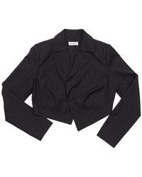 Circular Path - Crop Asymmetric Pinstripe Blazer - Lyst