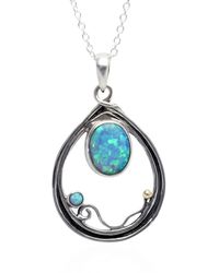 Isla Silver - Handmade Fire Opal Necklace - Lyst