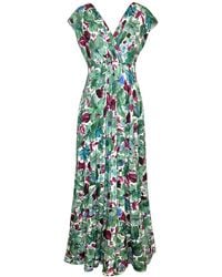 Alie Street London - Sophia Maxi Dress In Paradise Green Floral Print - Lyst