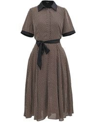 Smart and Joy - Printed Shirt Dress Print And Contrasting Collar - Lyst