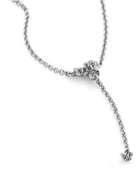 Unaloe - Eres Sterling Rose Drop Necklace – Handmade Floral Y Necklace – Romantic Jewelry For - Lyst