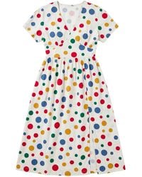 Louche - Unity Dotty V-Neck Midi Dress - Lyst