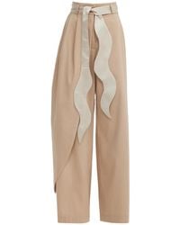 Julia Allert - Neutrals High-Waist Wrap Trousers – - Lyst