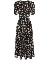 POST MERIDIEM - Short Sleeve Floral Midi Dress - Lyst