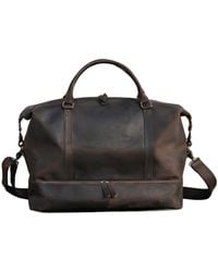 Touri - Leather Weekend Bag With Suit Compartment - Lyst