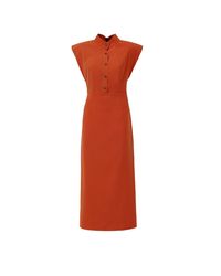 Julia Allert - Fitted Sheath Dress With Shoulder Pads - Lyst
