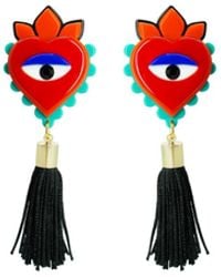 Gissa Bicalho - Handmade Acrylic Earring Flame Heart - Lyst