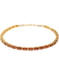 Belinda Jewelz - Bianca Baguette Garnet Tennis Bracelet - Lyst