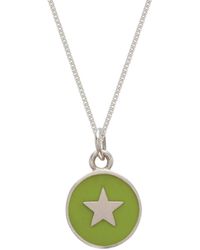 Lime Tree Design - Small Star Enamel Necklace Sterling Silver Lime - Lyst