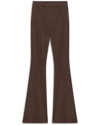 Nocturne - Ribbed Flared Pants-Dark - Lyst