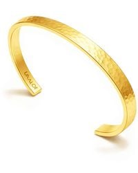 Unaloe - Plated Rigid Bangle For With Medium Hammered Band – Handmade Italian Jewelry - Lyst