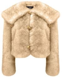 OW Collection - Hamilton Faux Fox Crop Jacket - Lyst