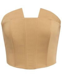 SÉLONE - Veyra Corset Top Warm Camel - Lyst
