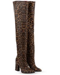 Rosamund Muir London - Neutrals Roma Leopard Print Over Knee Boots - Lyst