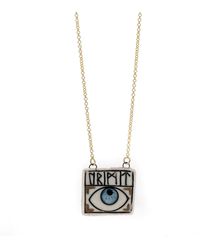Ebru Jewelry - Guardian Evil Eye Magical Norse Runes Symbol Necklace - Lyst