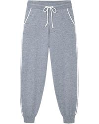 Mamu Dream - Cashmere Cuffed Ankle Joggers With Ivory Contrast - Lyst