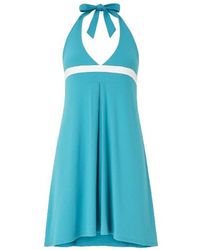 Conquista - Halter Neck Stripe Detail Dress - Lyst