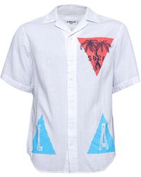 Monique Store - Printed Street Style Shirt Short Sleeve Linen Shirt - Lyst
