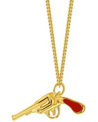 True Rocks - Mini Retro Pistol Pendant Red Enamel & 18kt Gold-plated - Lyst