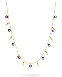 Ebru Jewelry - Evil Eye & Spike Charm Necklace - Lyst