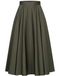 Marianna Déri - Pleated Cotton Sateen Skirt - Lyst