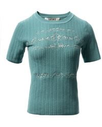 Fully Fashioning - Billy Sweater Short Sleeve Knit Top - Lyst
