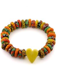 Ebru Jewelry - Murano Heart & African Colorful Beaded Summer Bracelet - Lyst