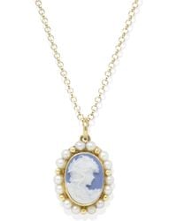 Vintouch Italy - Little Lovelies Sky Cameo Necklace With Pearls - Lyst