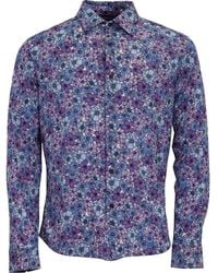 lords of harlech - Sherlock Dense Floral Tailored Merino Shirt - Lyst