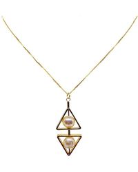 Aracheli Studio - Double Triangle Pearl Art Necklace - Lyst