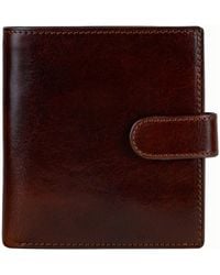 Time Resistance - Leather Bifold Wallet With A Snap Closure - Lyst