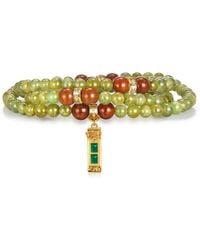 Aurozia - Five Elements Wood Vermeil Tsavorite Jade Life Tree With Flower Pendant Three Layered Crystal Bracelet & Necklace - Lyst
